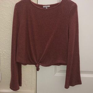 Cropped long sleeved sweater